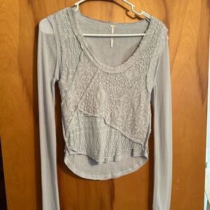Free People light blue lace top